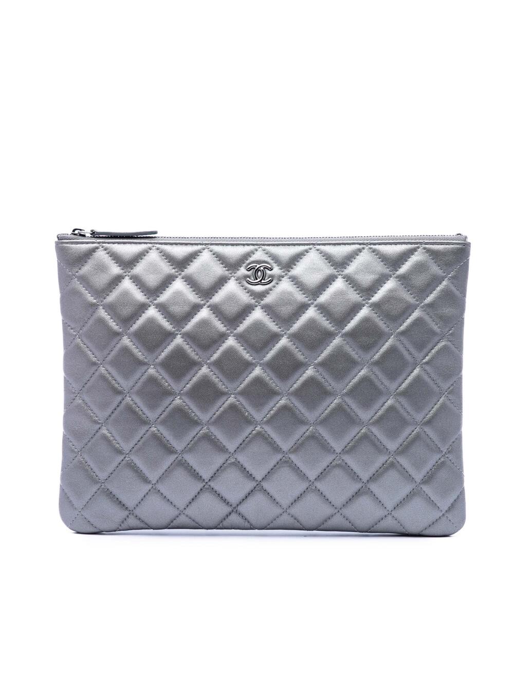 Chanel O Case Clutch Quilted Iridescent #367681C11B
